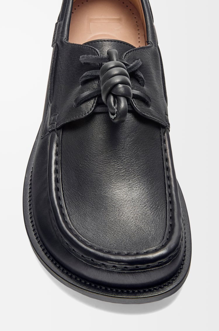 LOEWE Campo boat shoe in soft calfskin Black