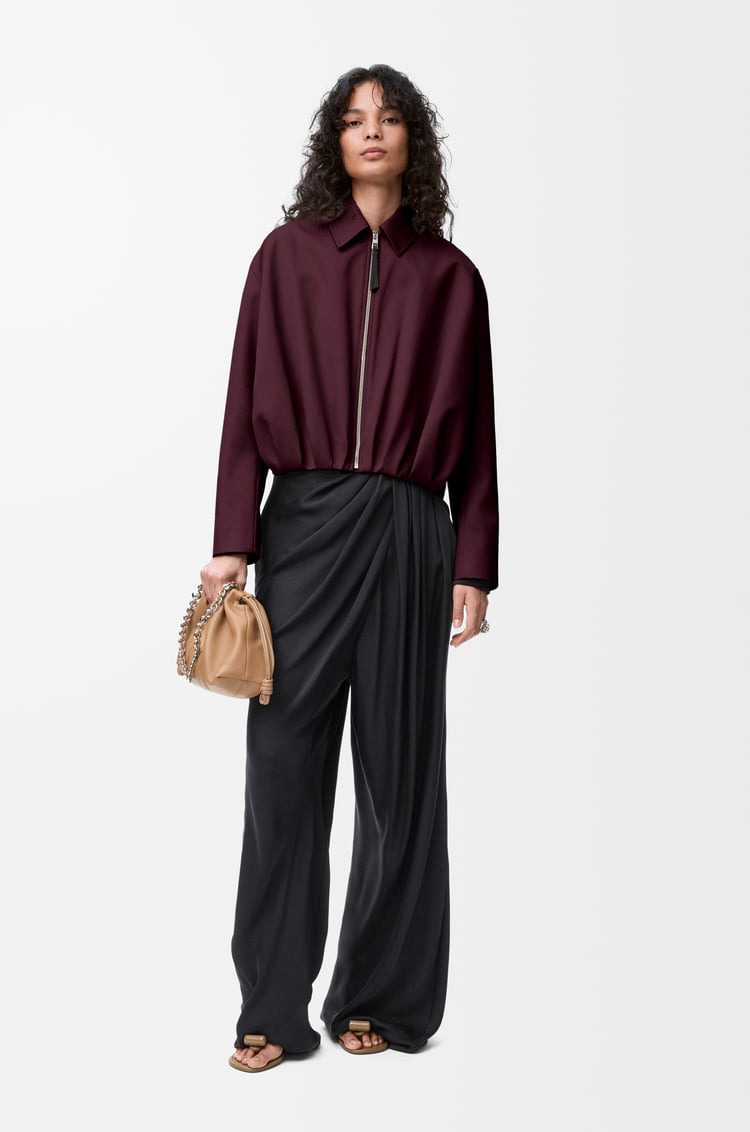 LOEWE Draped jacket in silk Burgundy