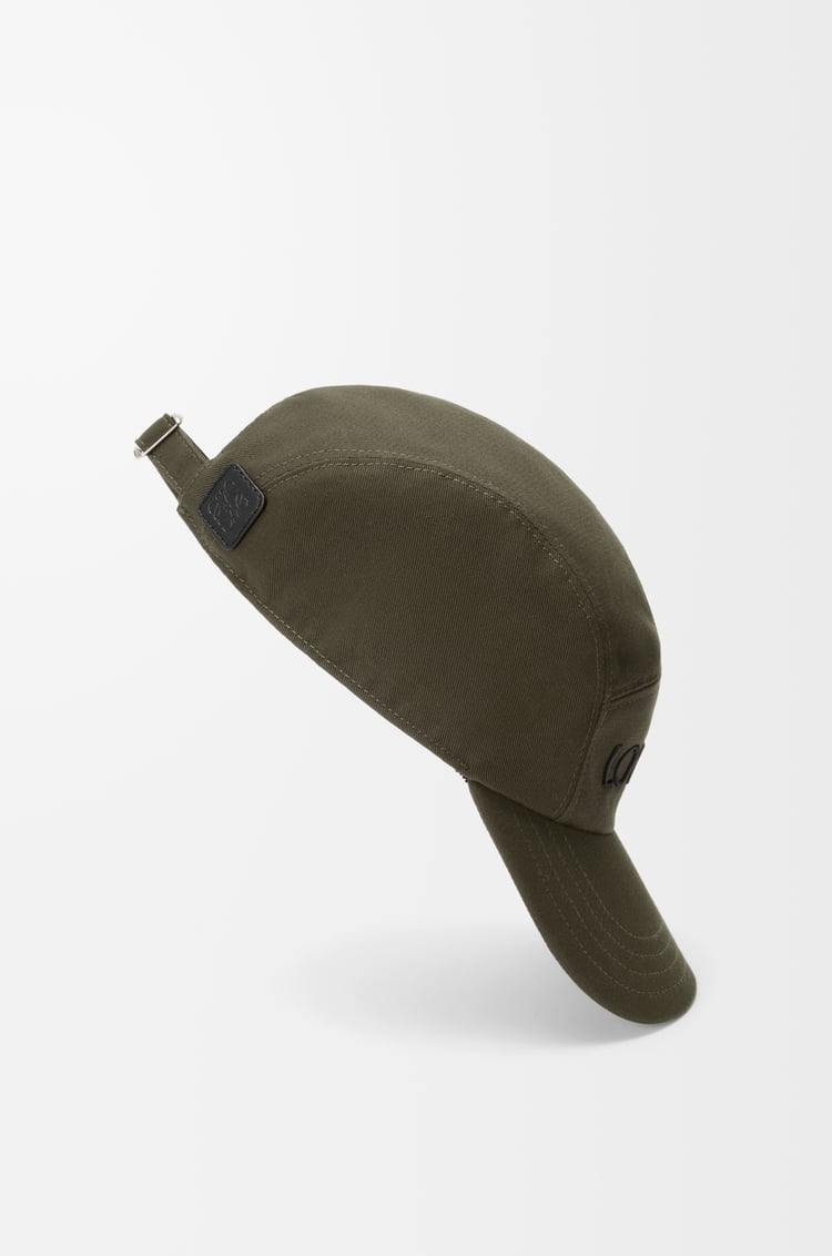 LOEWE Camp cap in cotton Dark Khaki