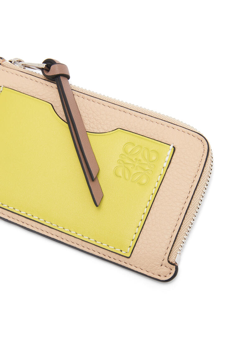 LOEWE Coin cardholder in soft grained calfskin Nude/Citronelle