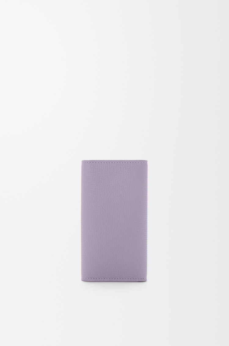 LOEWE Anagram key case in pebble grained calfskin Dirty Mauve