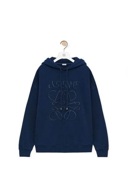 LOEWE Relaxed fit hoodie in cotton Prussian Blue plp_rd