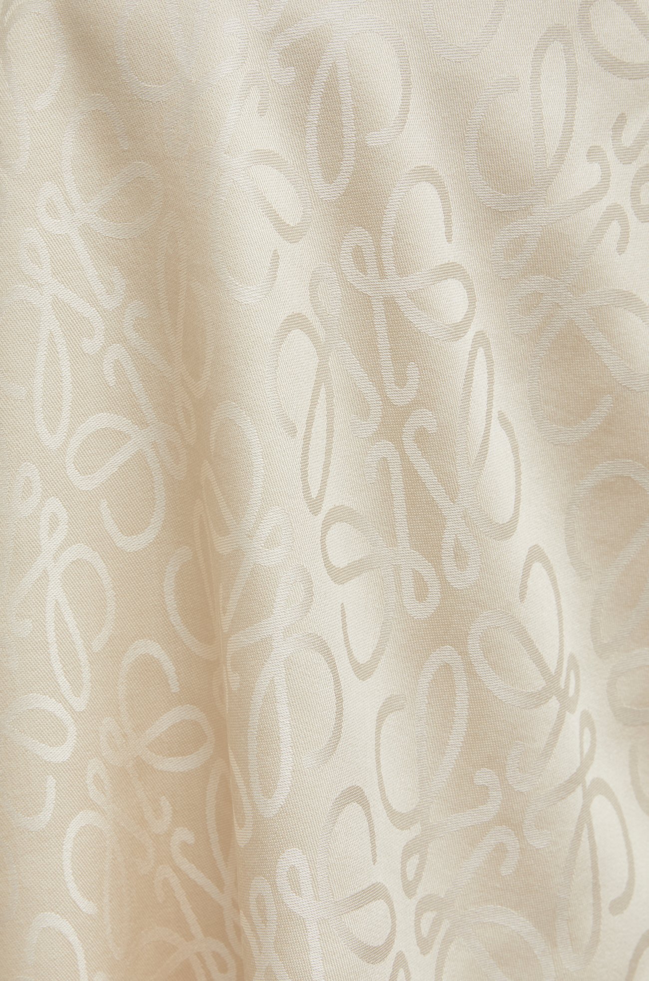 LOEWE Scarf in silk and wool Ivory