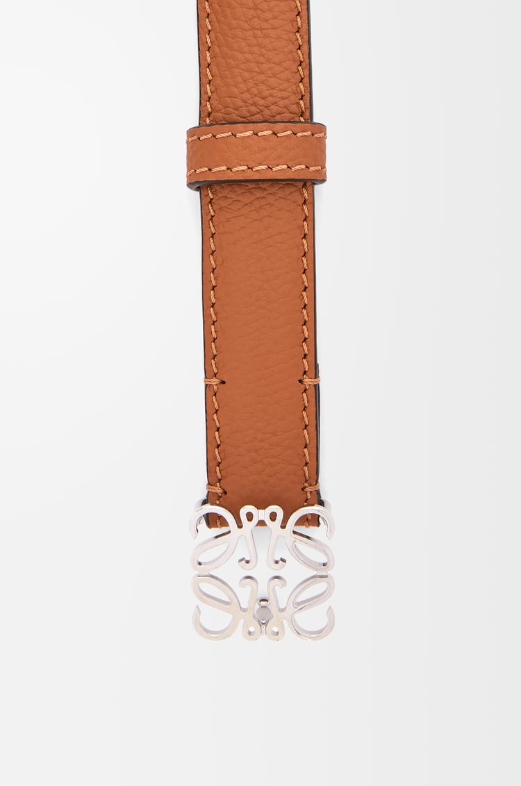 LOEWE Anagram belt in pebble grain calfskin Tan/Palladium