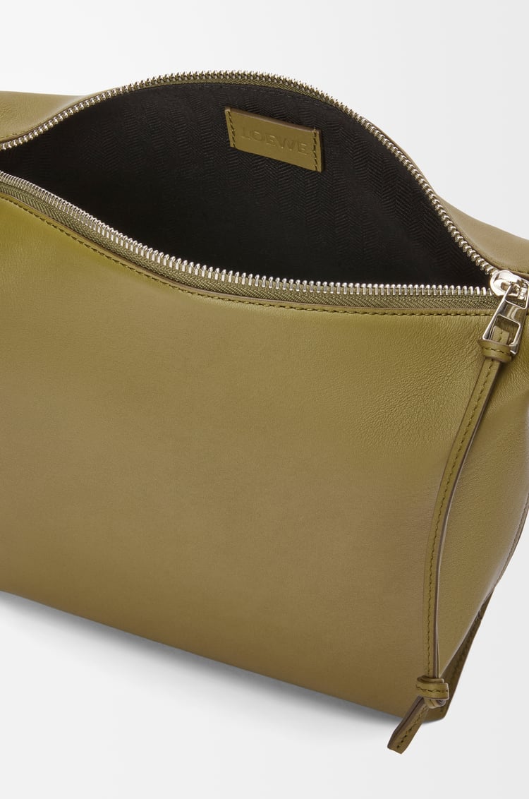LOEWE Small Cubi crossbody bag in supple smooth calfskin and jacquard Olive