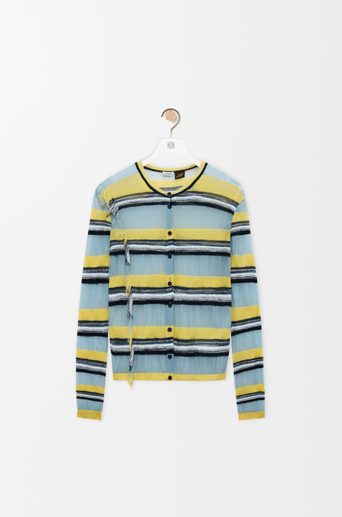 LOEWE カーディガン（レーヨン&コットンブレンド） ブルー/マルチカラー