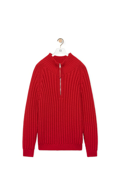 LOEWE Zip-up sweater in wool 紅色 plp_rd