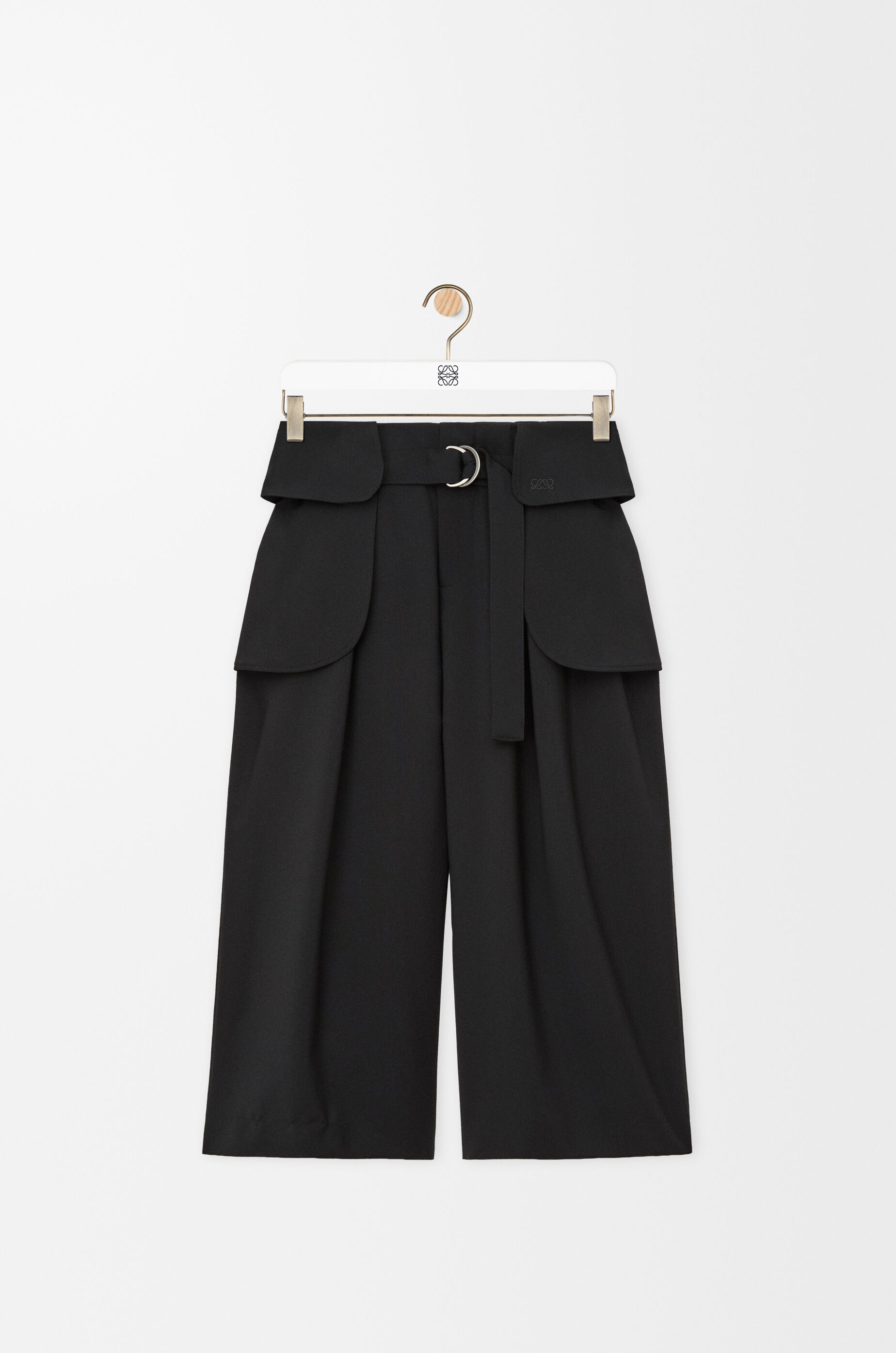 クロップド カーゴ トラウザーズ（ウール） ブラック - LOEWE Japan