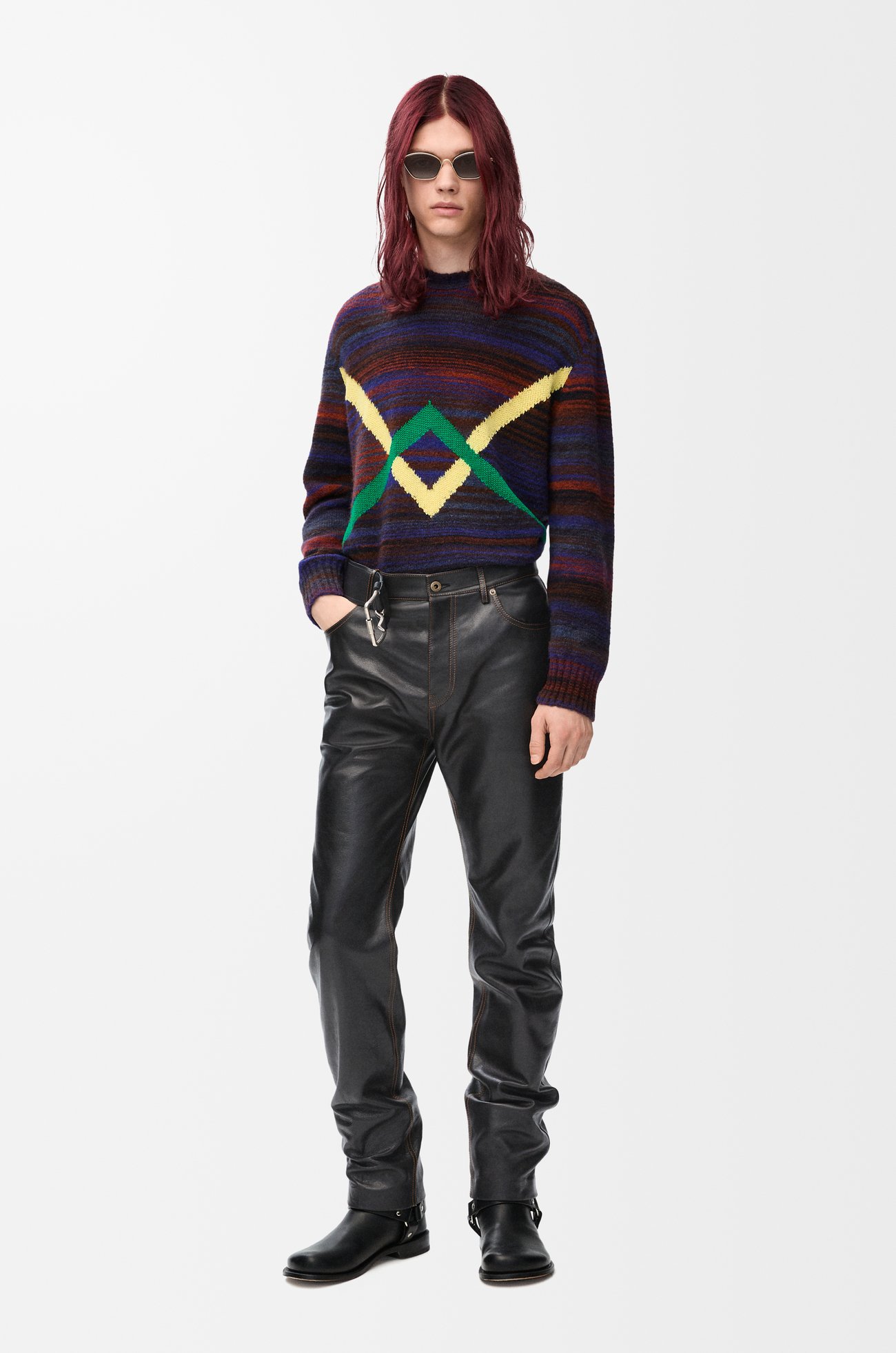 LOEWE Trousers in nappa calfskin Black