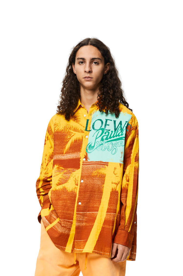 LOEWE Palm print shirt in cotton Yellow/Orange pdp_rd