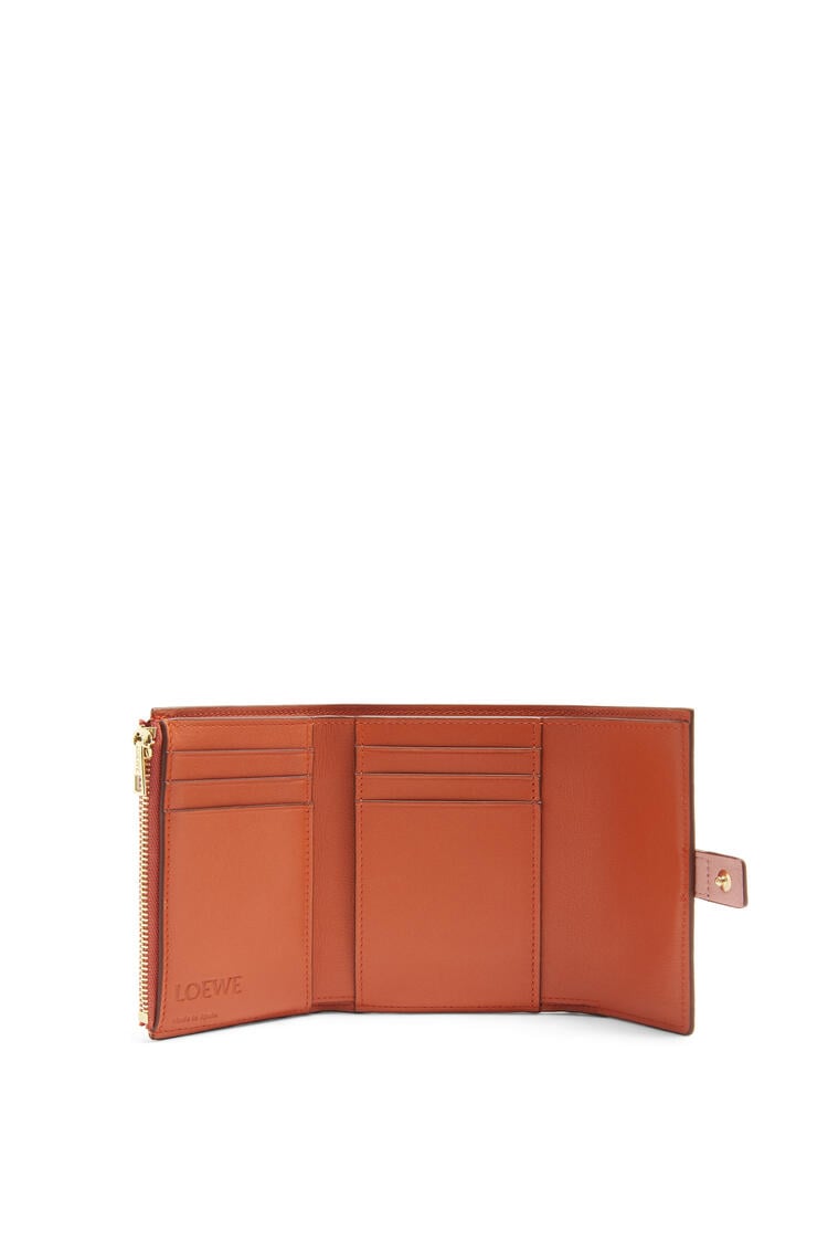 LOEWE Small vertical wallet in soft grained calfskin Blossom/Tan