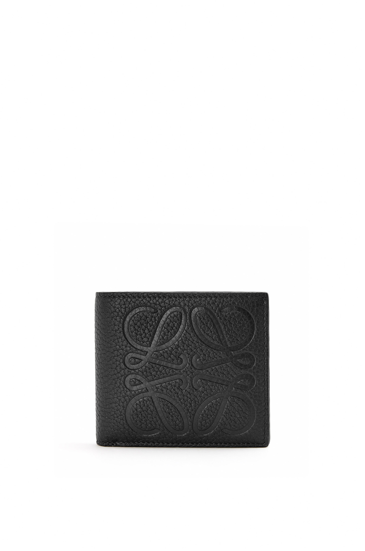 LOEWE Brand bifold wallet in grained calfskin 黑色