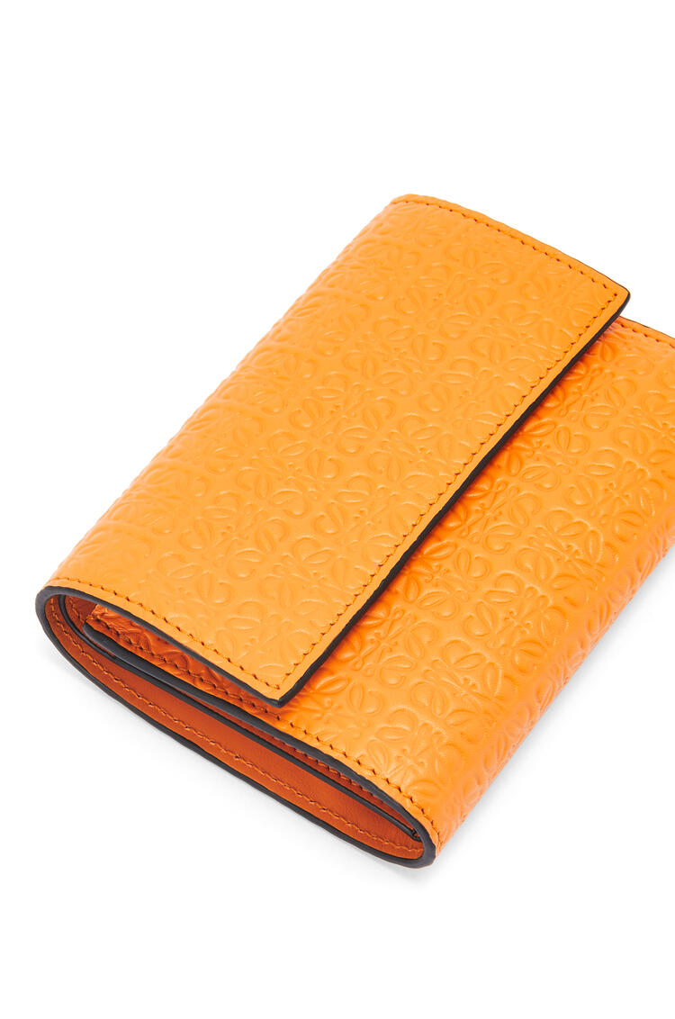 LOEWE Repeat small vertical wallet in embossed silk calfskin Mandarin