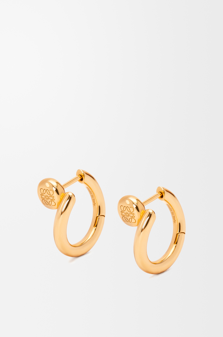 LOEWE Pendientes de aro mini Anagram Pebble Dorado