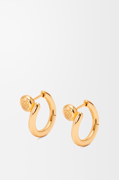 LOEWE Pendientes de aro mini Anagram Pebble Dorado