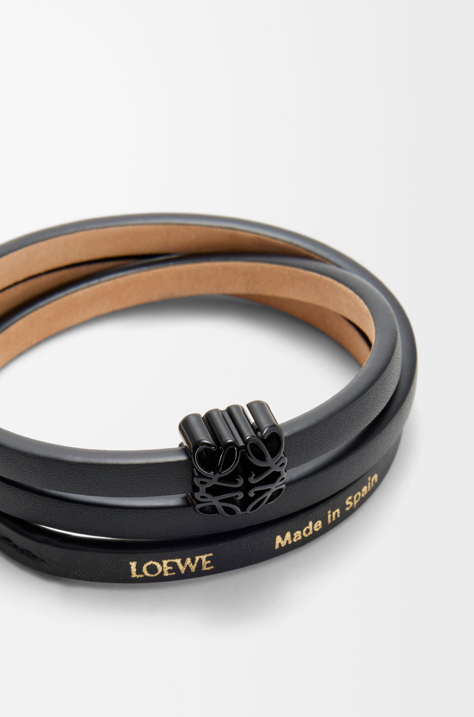 アナグラム ボンベ ツイスト ブレスレット（カーフ） ブラック - LOEWE