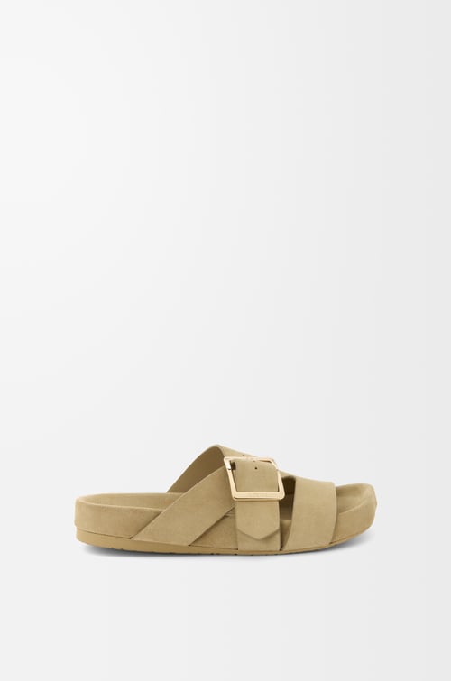 LOEWE Ease Buckle slide in suede Sahara