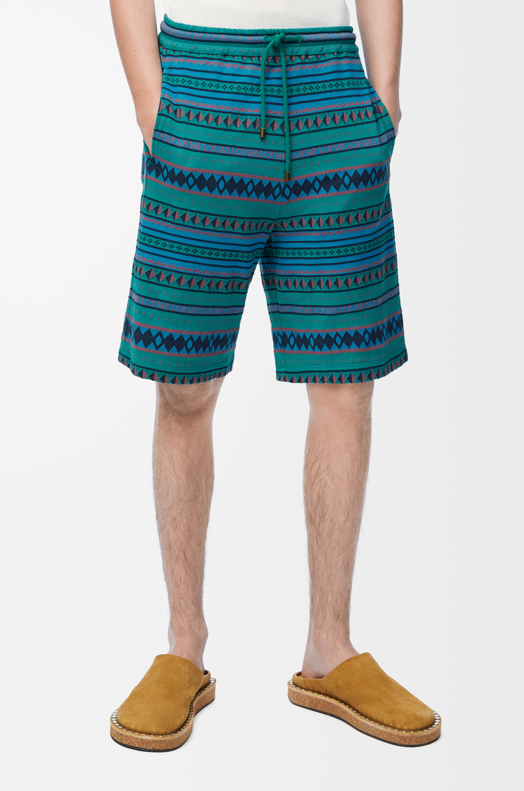 LOEWE Shorts in cotton Blue/Multicolor