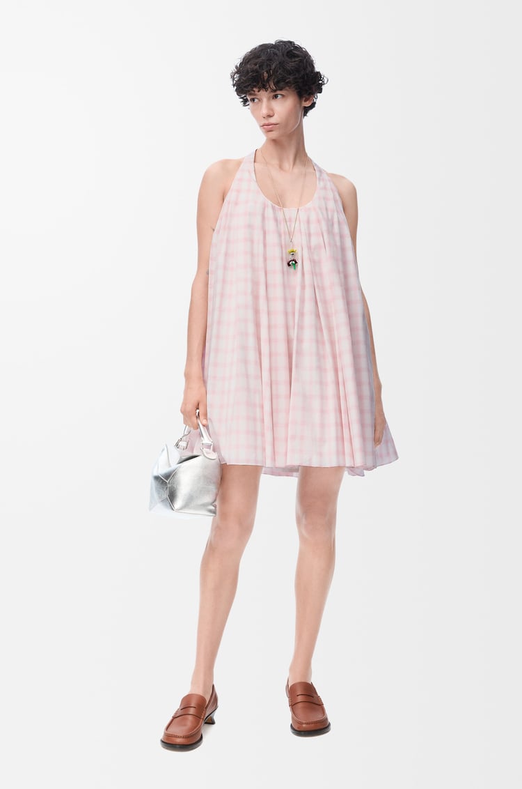 LOEWE Trapeze dress in cotton White/Pink