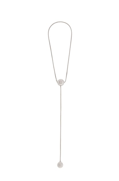 LOEWE Anagram Pebble necklace in sterling silver and zebra jasper Silver/Green plp_rd