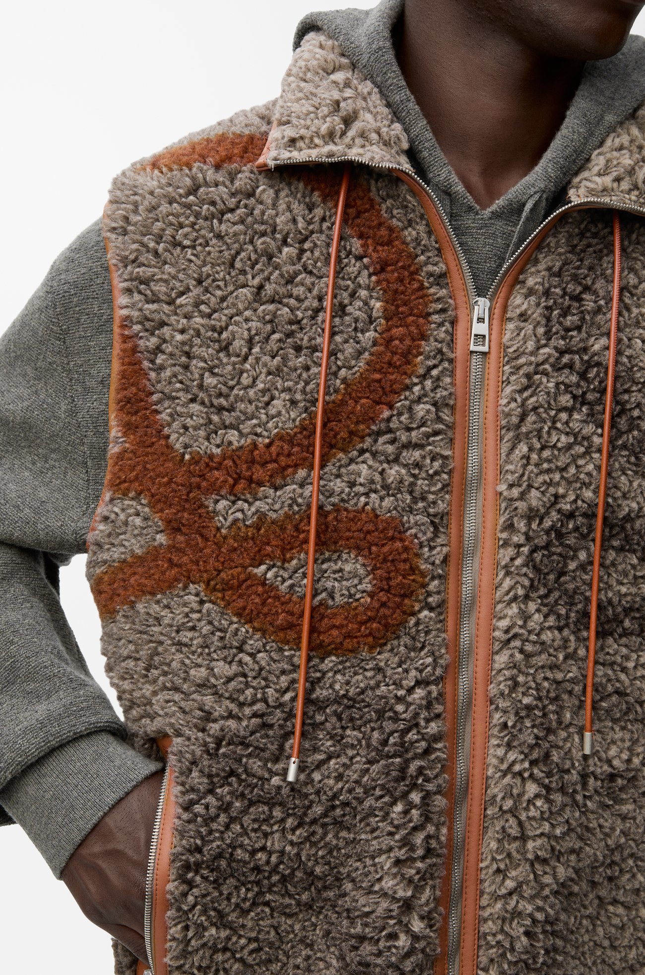 LOEWE Vest in wool blend Beige/Khaki Green