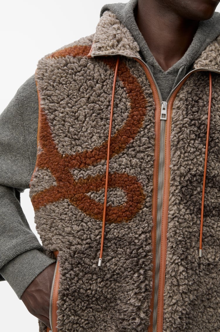 LOEWE Vest in wool blend Beige/Khaki Green