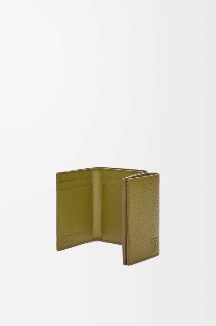 LOEWE Trifold wallet in soft grained calfskin Olive