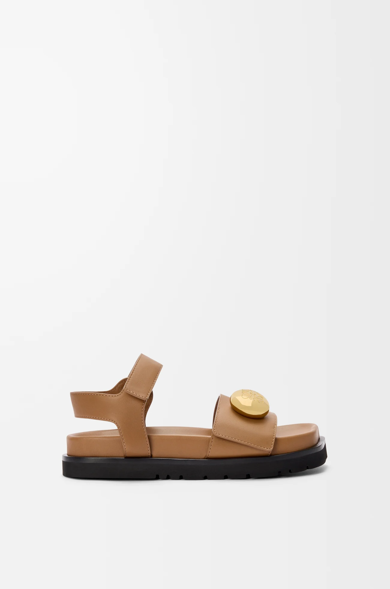 LOEWE Pebble fussbett sandal in soft calfskin Oak
