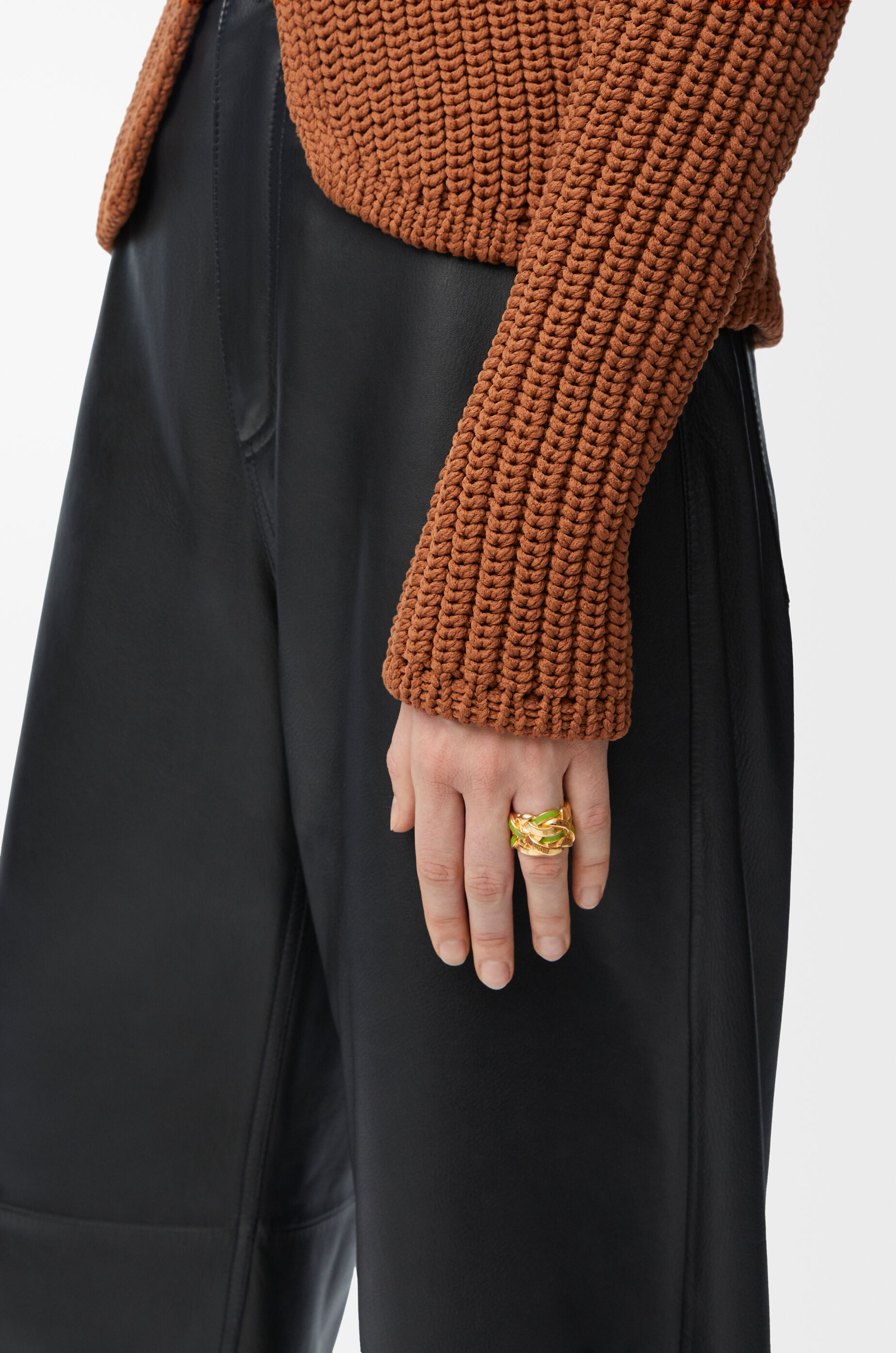 お歳暮 人気 オシャレ ネスト LOEWE - ゴールド リング（スターリングシルバー＆エナメル） アクセサリー