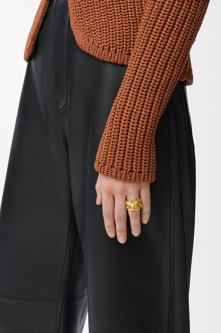 LOEWE ネスト リング（スターリングシルバー＆エナメル） ゴールド/グリーン