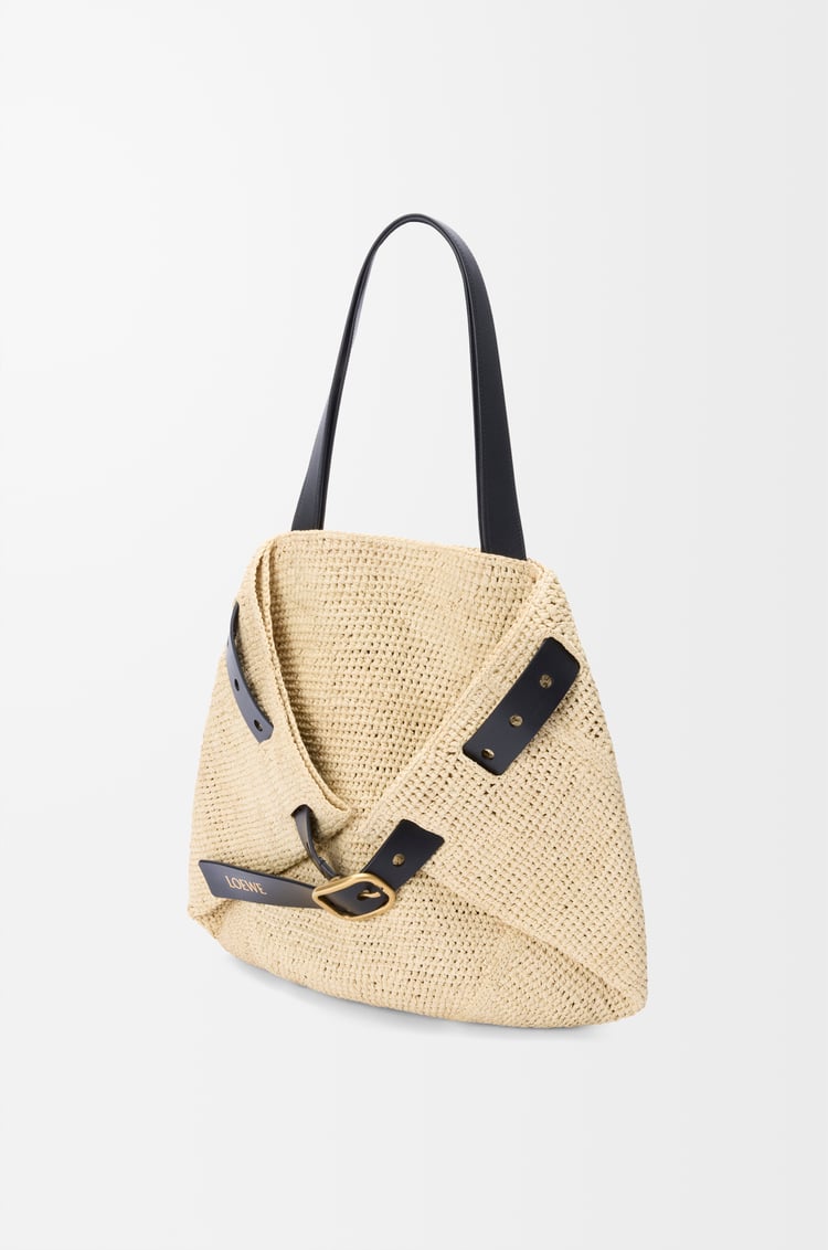 LOEWE Medium Punch Hole shopper in raffia Natural