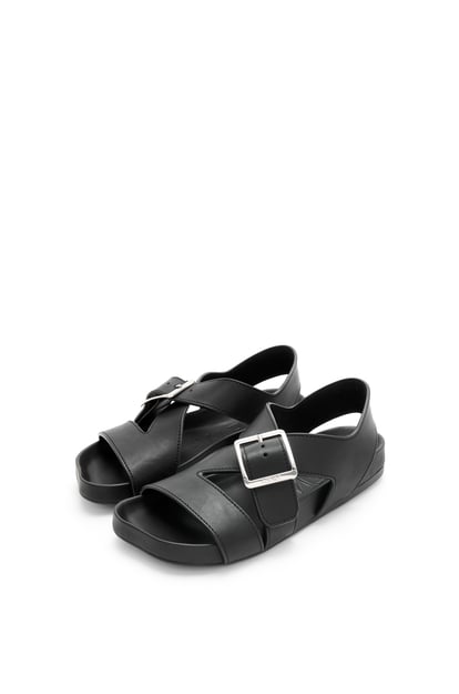 LOEWE Ease Buckle sandal in vegetal calfskin Black plp_rd