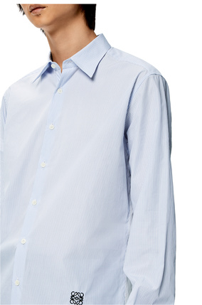 LOEWE 棉質拼接條紋襯衫 淺藍/白色 plp_rd