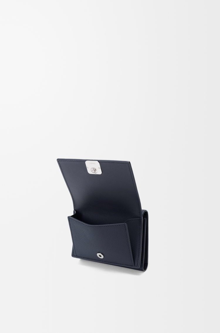 LOEWE 鹅卵石纹牛皮革 Anagram 三折钱包 深海军蓝