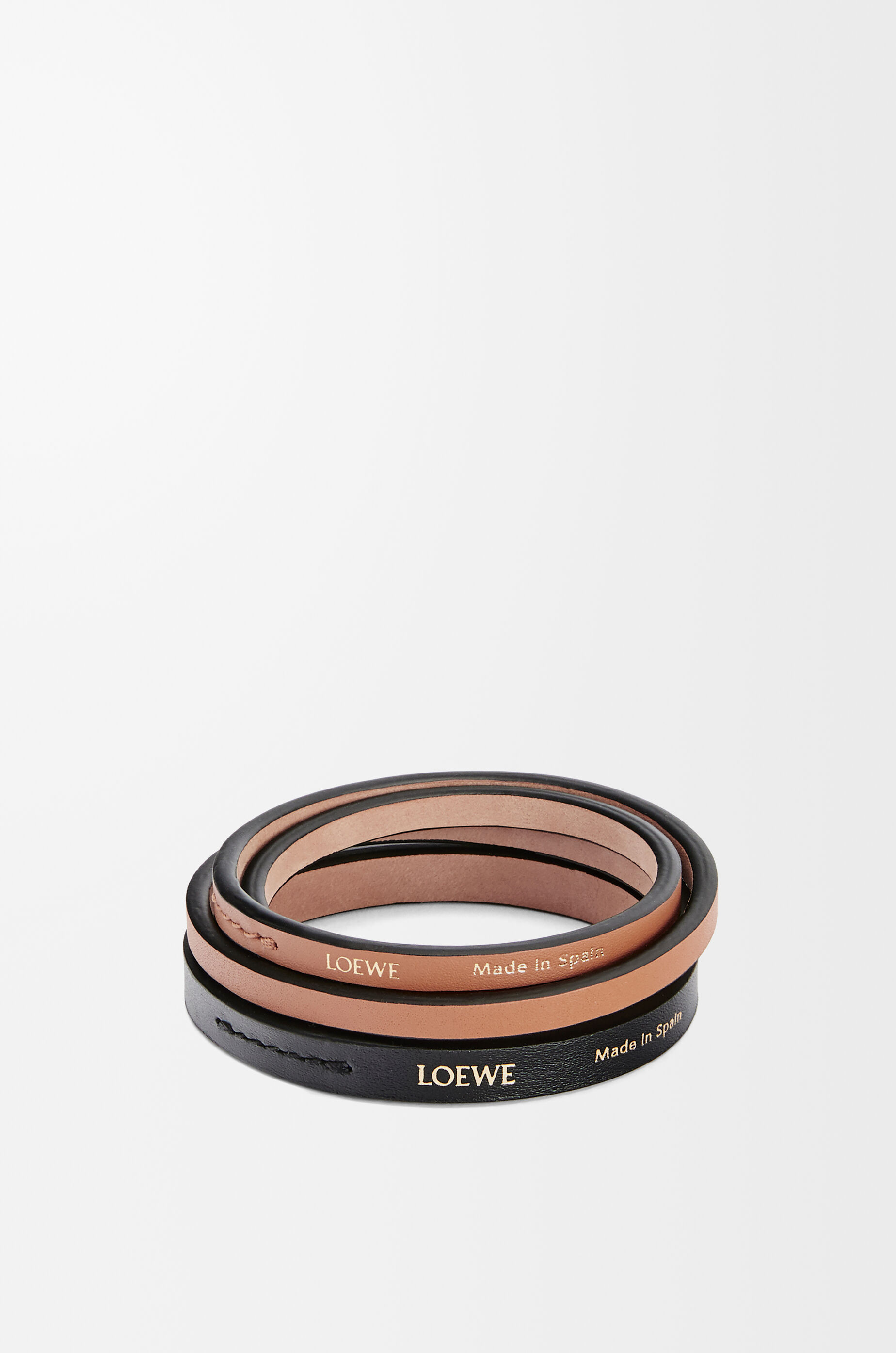 ダブル バングル セット (クラシックカーフ) ブラック/タン - LOEWE
