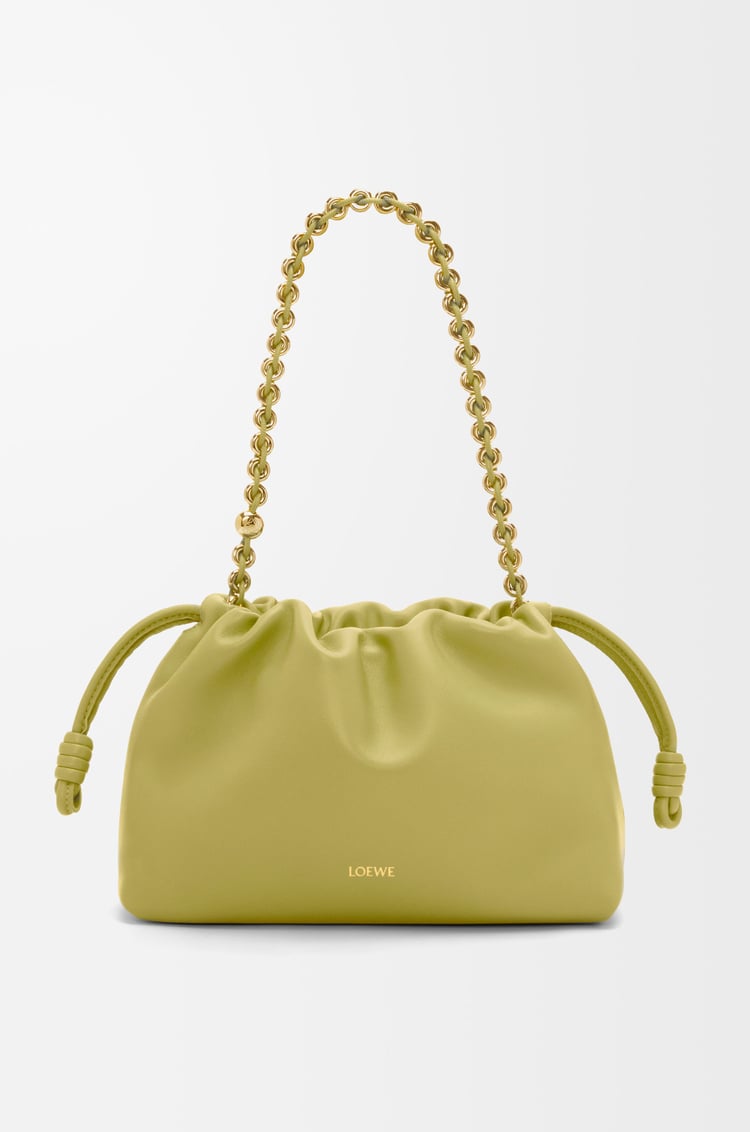 LOEWE Medium Flamenco purse in mellow nappa lambskin Light Moss