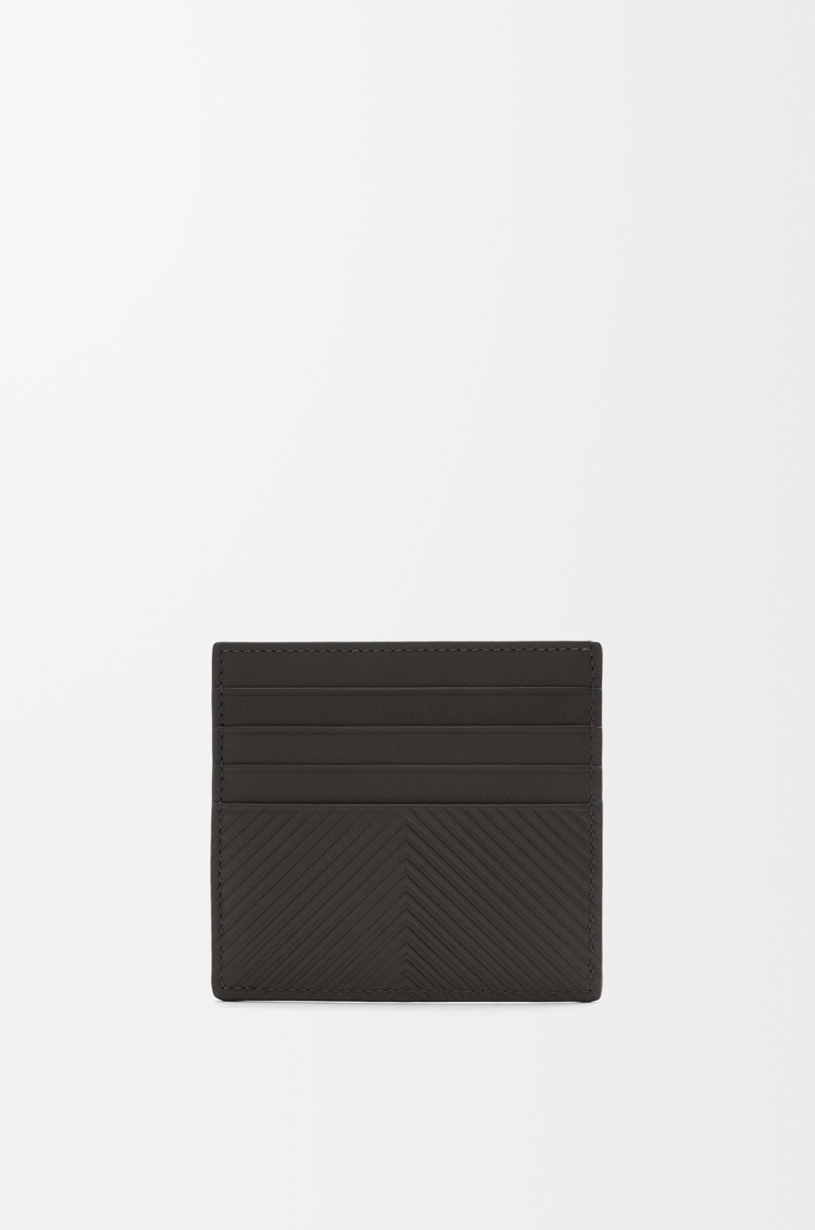 LOEWE Porte-cartes ouvert en cuir de veau classique texturé Gris Foncé