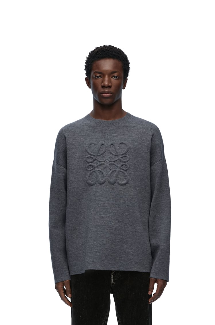 LOEWE Anagram sweater in wool Light Grey Melange