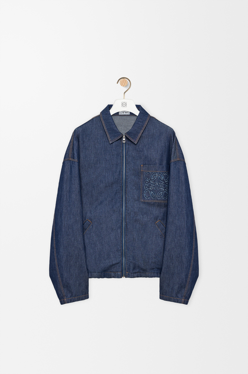 LOEWE Zip-up jacket in cotton Denim Blue
