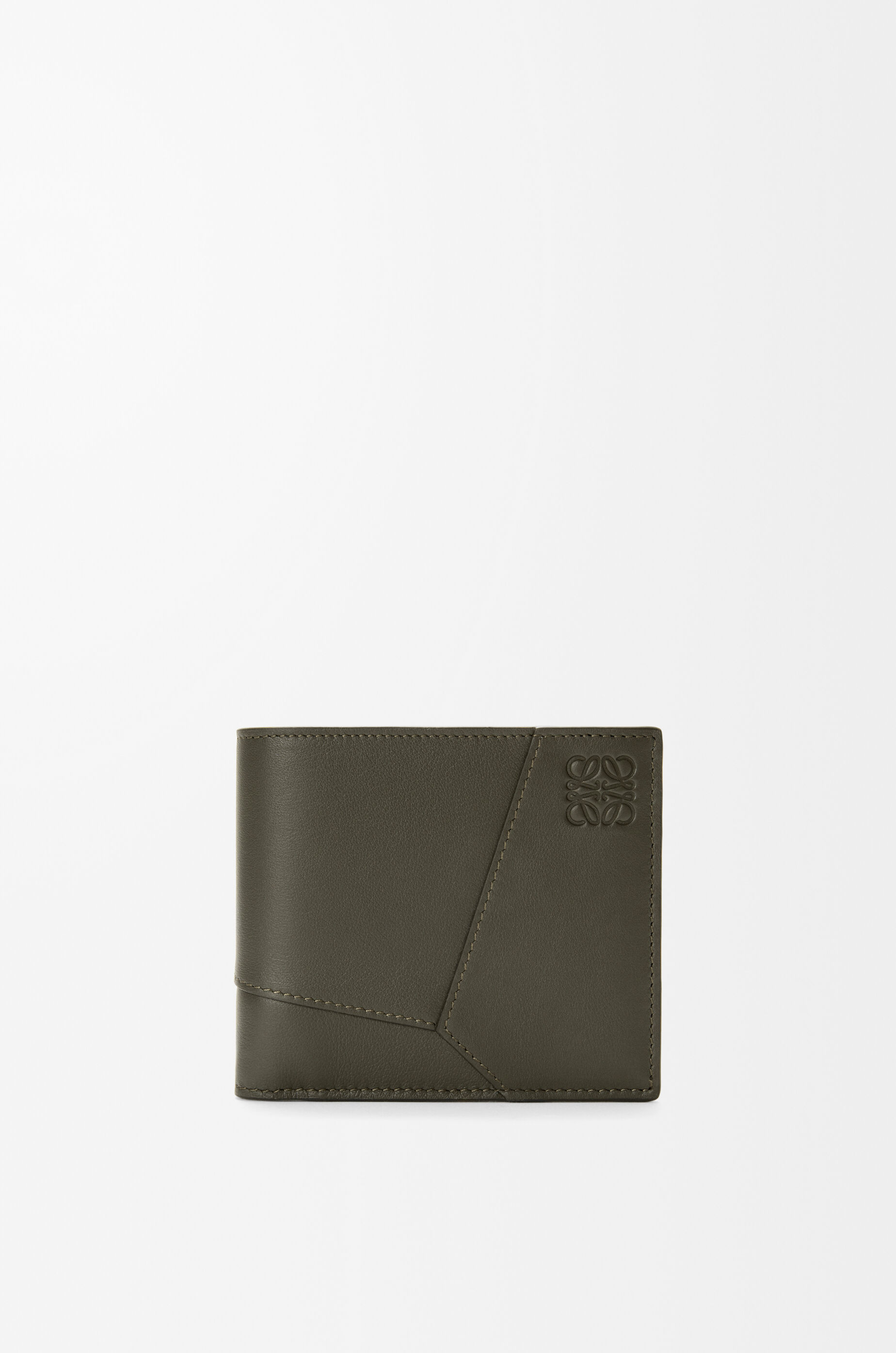 Puzzle bifold wallet in classic calfskin Blue - LOEWE