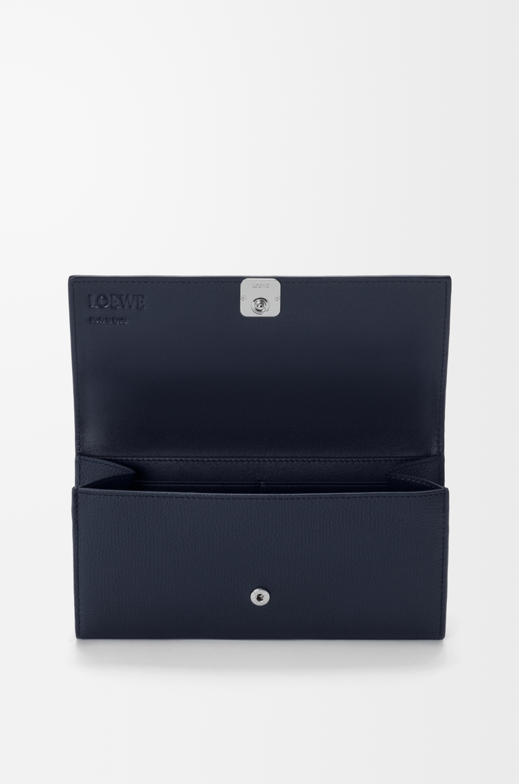 LOEWE Cartera continental Anagram en piel de ternera graneada Azul Marino