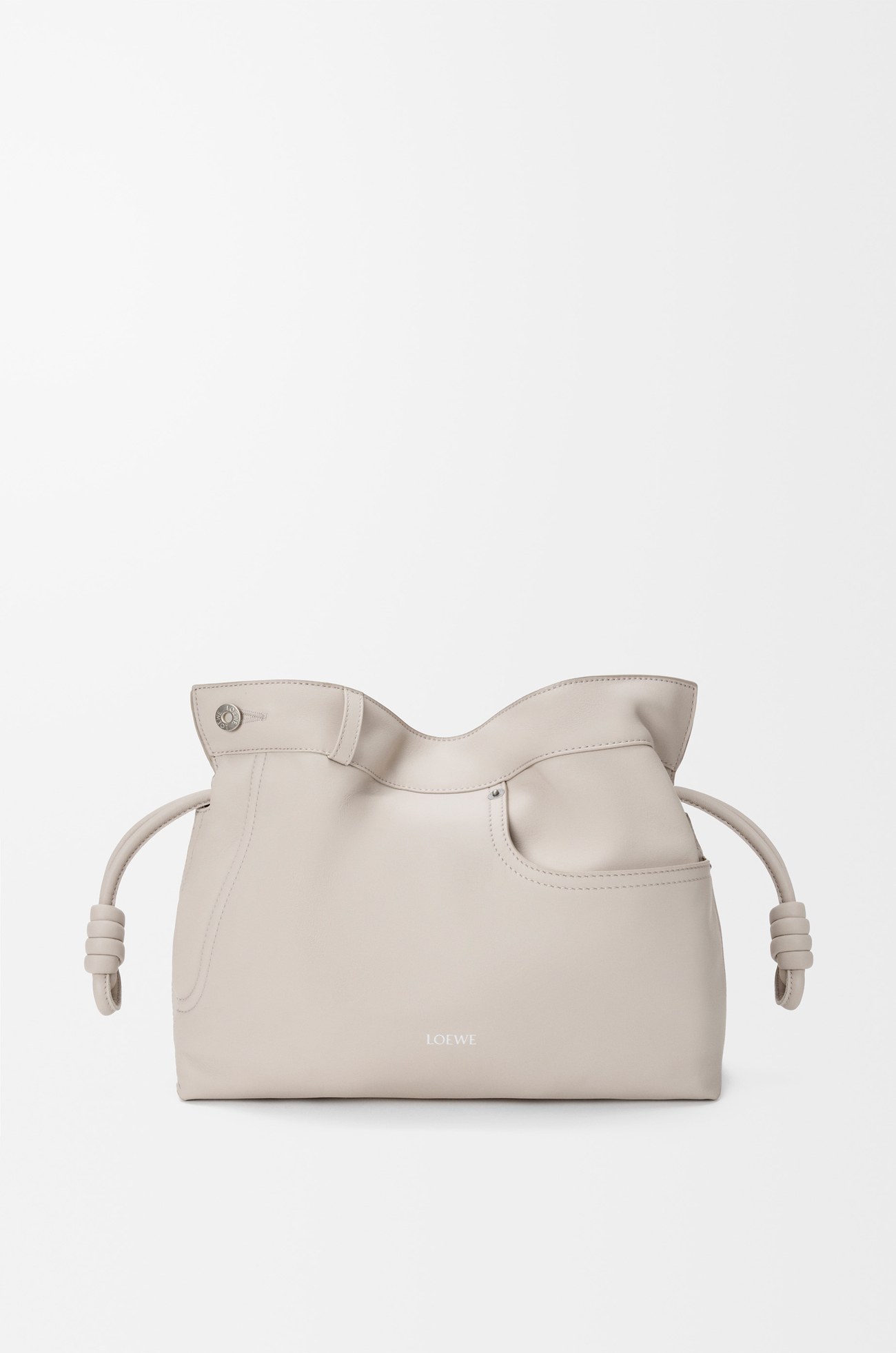 LOEWE パンタ フラメンコクラッチ ミディアム（シャイニーカーフ） ライトゴースト