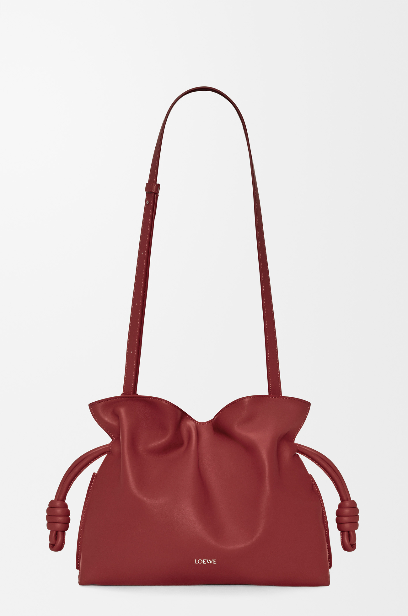 LOEWE Borsa Flamenco Clutch media in nappa di vitello Rosso Bruciato