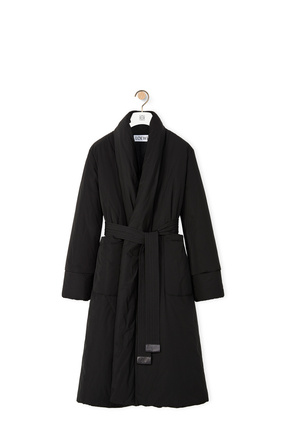 LOEWE Belted padded coat in nylon Black plp_rd