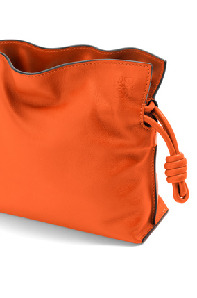 LOEWE Mini Flamenco clutch in nappa calfskin with chain Orange