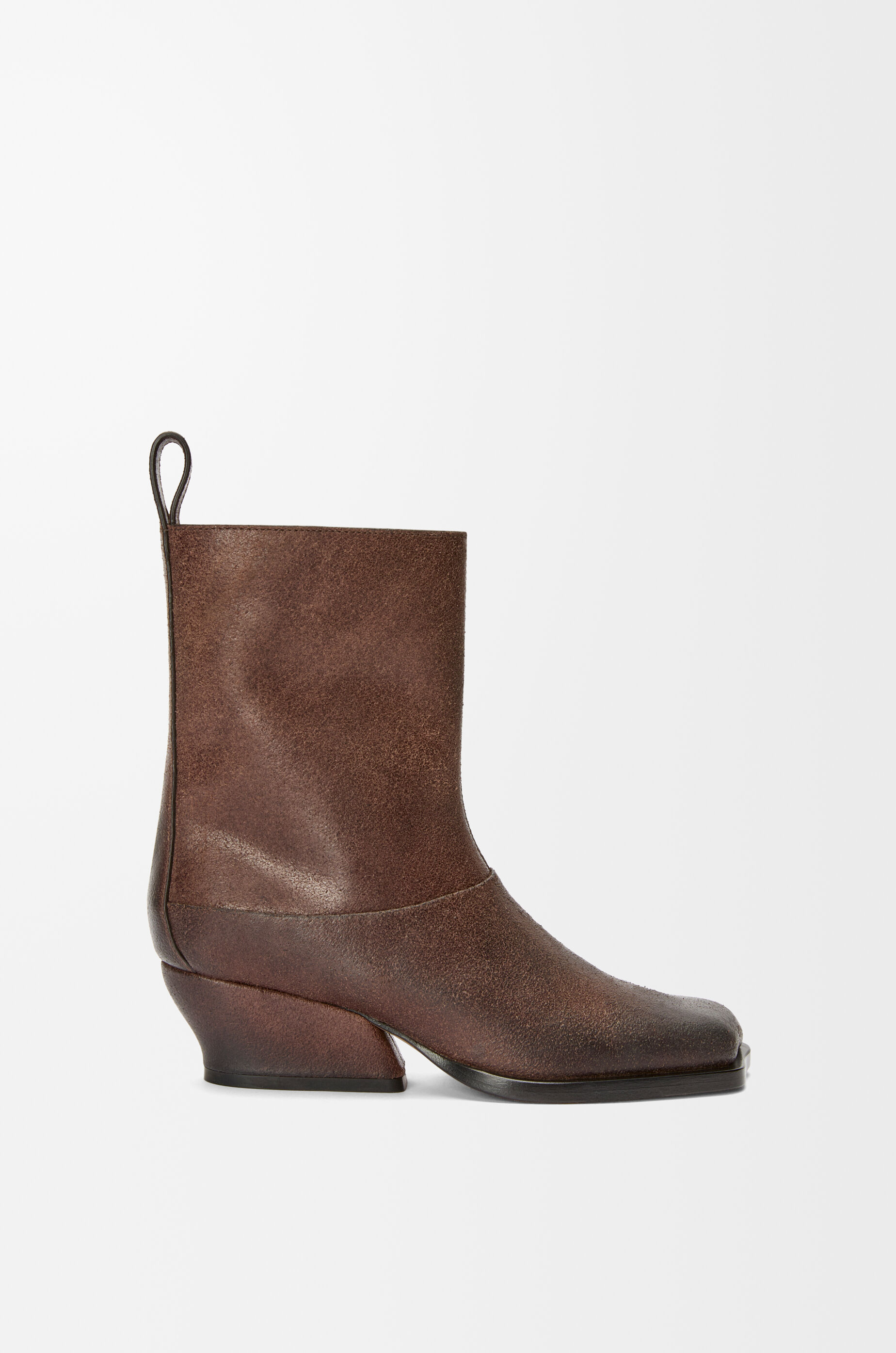 Onda bootie in split calfskin Dark Brown - LOEWE