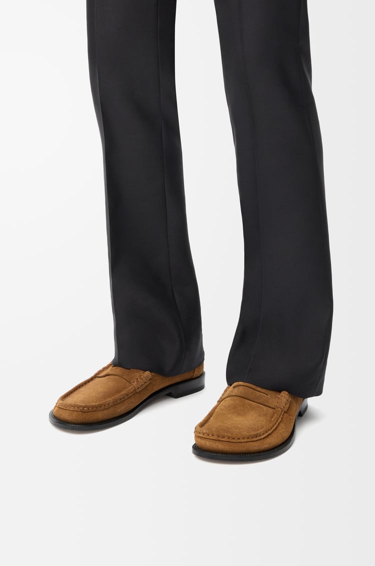 LOEWE Campo loafer in suede calfskin Tabacco