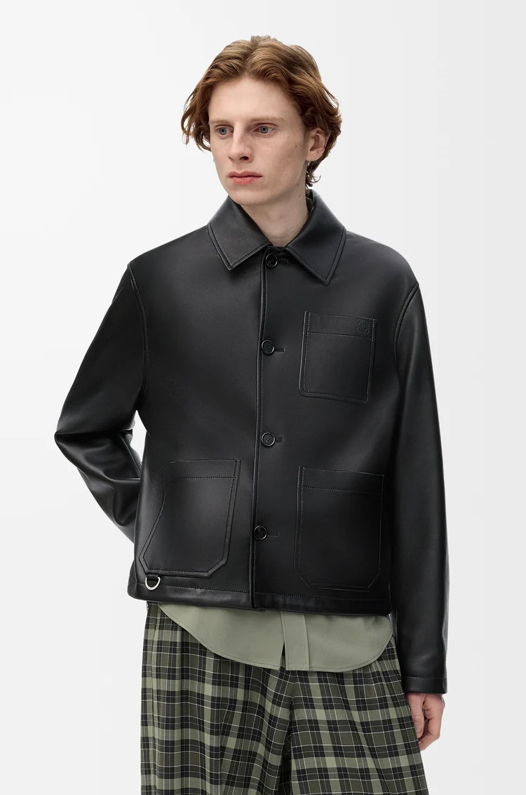 LOEWE Chaqueta Workwear en piel napa de cordero Negro
