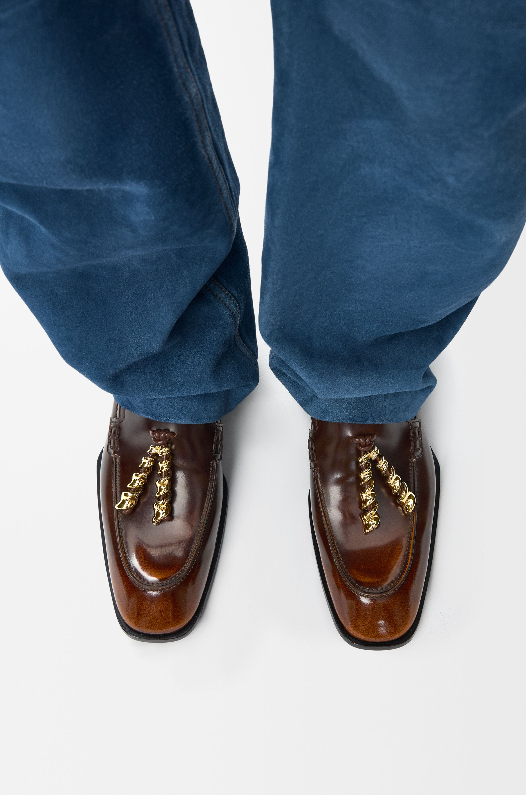 Edge loafer mule in brushed-off calfskin Brown - LOEWE