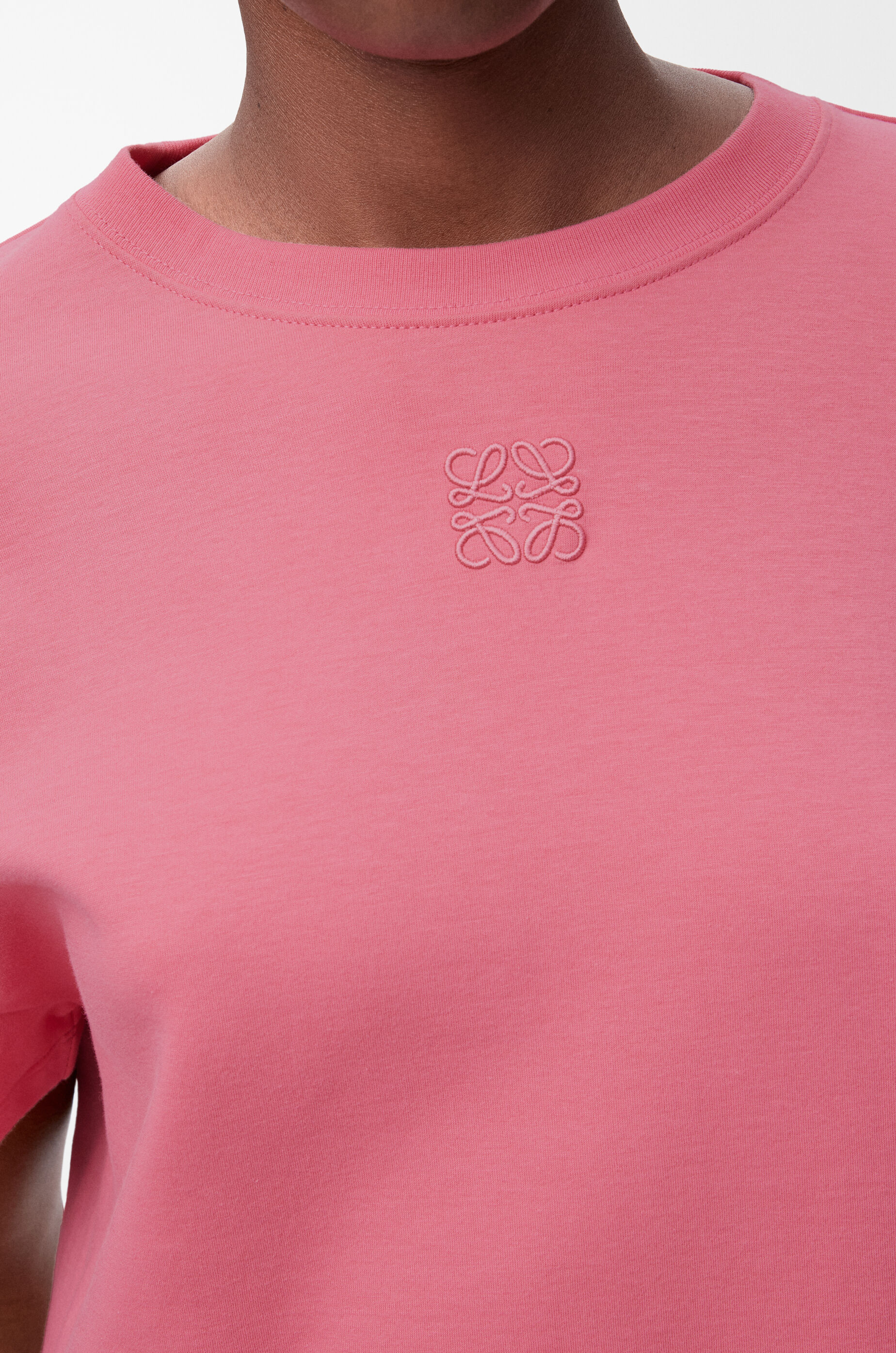 Asymmetric t-shirt in cotton blend Pink - LOEWE APAC official website